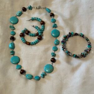 3 piece turquoise jewelry set